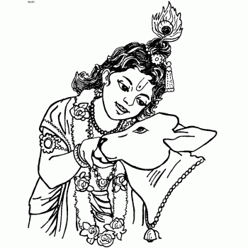 Pencil sketch of Krishna